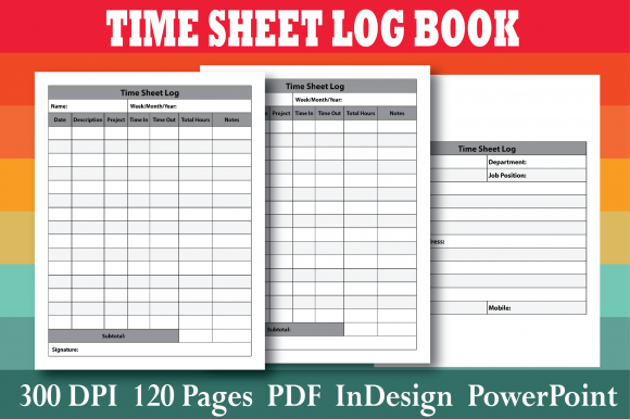Download KDP Time Sheet Log Book Interior - Log book Collection